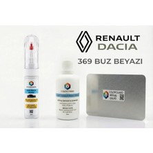 COLORGUARD Renault-Dacia 369 Buz Beyazı Rötuş Seti - 2 si 1 Arada İğne ve Fırça Uçlu Şişe, Solüsyon ve Rötuş Çeliği