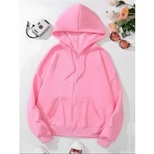 Risil-Nu Company Yeni Sezon Pamuklu Içi Şardonlu Kapüşonlu Cepli Sweat Ceket