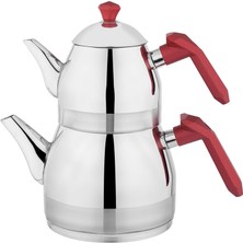 UltraMint Luz Orta Boy Çelik Çaydanlık Takımı 3 Parça, Şık ve Dayanıklı Tasarım