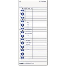 Storemax Tops Zaman Kartları, Haftalık, Tek Taraflı, 4" x 9", Beyaz Stok, Mavi Baskı, 100 Adet (12443)