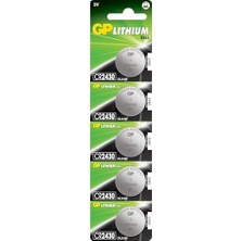 Storemax Gp Batteries CR2430 2430 Boy Lityum Düğme Pil, 3 Volt, 5'li Kart