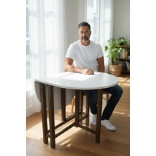 Mobilyacın Katlanır Kanatlı Masa Yemek Masası Çalışma Masası Mutfak Masası Beyaz