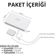 Storemax Iki Yönlü Şarj Edilebilir Mıknatıslı Sensörlü LED Aplik 2700K Günışığı, On-Off ve Sensör Modu (1 Adet)