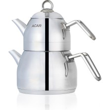 UltraMint Çelik Çaydanlık Takımı, Orta Boy, 0,80/1,75 Lt, Şık ve Dayanıklı Tasarım