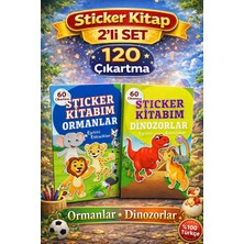 60 Çıkartmalı Sticker Kitabı –eğitici Etkinlik Kitabı (Dinazorlar - Ormanlar) - 2'li