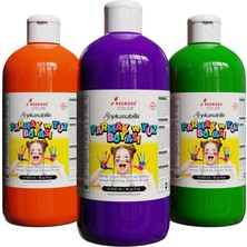 Storemax Yeşil, Mor, Turuncu Parmak Boyası 3'lü Set 3X500 gr