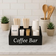 UltraMint 5 Bölmeli Siyah Tezgahüstü Kahve ve Şeker Organizer