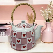 UltraMint Porselen Hasır Saplı Bitki Çayı Demliği, 1 Litre, Şık ve Pratik Tasarım