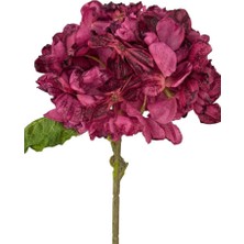 Nettenevime Yapay Çiçek Fuşya Yanık Ortanca  Tek Dal 35*15CM Pastel Renkli Desenli Kumaş Çiçek