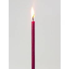 Storemax Mum Dilek Mumu Doğal Petek Ince Uzun Parti Nişan Düğün Ritüel Doğum Günü Mum 15 Adet Beeswax Candle (Bordo)