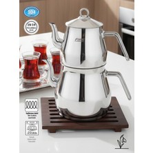 UltraMint Jumbo Paslanmaz Çaydanlık Seti, Indüksiyon Uyumlu, 2.5 + 4.5 L