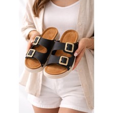 Slipcat Kadın Çift Tokalı Anatomik- Ortopedik Günlük Terlik - Rahat Taban