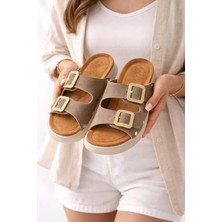 Slipcat Kadın Çift Tokalı Anatomik- Ortopedik Günlük Terlik - Rahat Taban