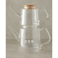 UltraMint Şeffaf Borosilikat Çaydanlık 550 ml ve 1000 ml Seti