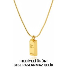 Stelo Forte Külçe Altın Kole Paslanmaz Çelik Kolye Altı Renk Kolye