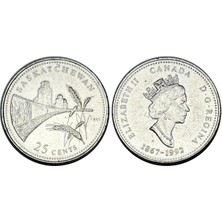 Emir Collection Kanada 1992 Yılı Saskatchewan Hatıra 25 Cent Koleksiyon Para