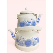 UltraMint Alev Emaye Çaydanlık Takımı 1,4l-3,5l, Şık ve Dayanıklı Mutfak Seti