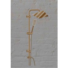 DushLux Quart Gold (Altın) Paslanmaz Tepe Duş Seti