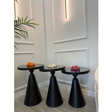 Valda 3 Lü Class Siyah Aynalı Yan Sehpa