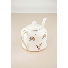 UltraMint Yaldızlı Porselen Su Kuşları Demlik, Zarif ve Şık Tasarım ile Şıklık Katıyor