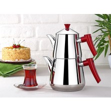 UltraMint Paslanmaz Çelik Piramit Çaydanlık Orta 1,0/1,8 L, Şık ve Dayanıklı