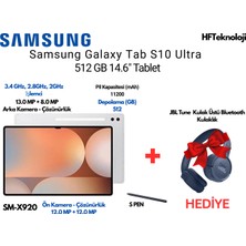 Samsung Galaxy Tab S10 Ultra Gümüş 512 GB 14.6" Tablet + Jbl Bluetooth Kulak Üstü Kulaklık