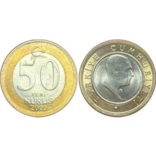 Emir Collection Türkiye 2005 Yılı Tedavül 50 Yeni Kuruş Çil ( Unc )