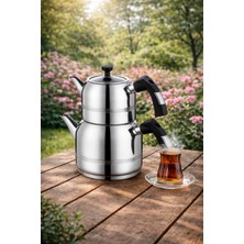 UltraMint Şık ve Dayanıklı 4'lü Bakalit Sap Çaydanlık Takımı, Modern Tasarım