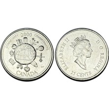 Emir Collection Kanada 2000 Yılı Topluluk 25 Cent Koleksiyon Para