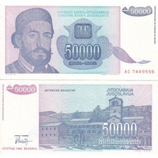 Emir Collection Yugoslavya 1993 Yılı 50.000 Dinar Yabancı Kağıt Para Çil (Unc) Koleksiyon Para