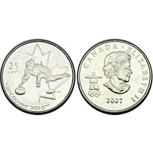 Emir Collection Kanada 2010 Yılı Kış Olimpiyat Oyunları Vancouver Körling 25 Cent Koleksiyon Para