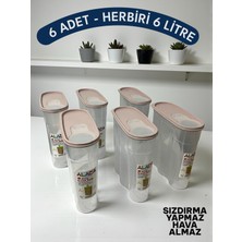 Alaca 6 Litre 6 Adet Erzak Bakliyat Saklama Kabı Kiler Box 6 'lı Set