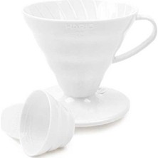 UltraMint V60 02 Beyaz Plastik Dripper, Pratik ve Şık Kahve Demleme Aracı