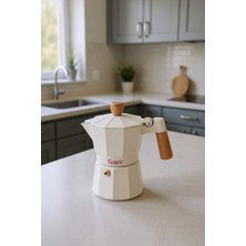 UltraMint Bambum Garen Moka Pot 3 Fincan, Şık ve Kullanışlı Kahve Pişirme Seti