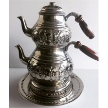 UltraMint Paslanmaz Bakır Büyük Boy Çaydanlık ve Isıtıcı Takımı