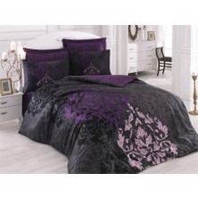 Aesco Leylazar Mürdüm Saten Nev Takımı Çift Kişilik