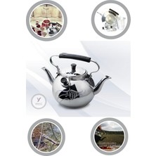 UltraMint Çift Taraflı Osmanlı Motifli Alüminyum Demlik ve Süzgeçli Çaydanlık