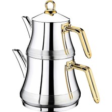 UltraMint Büyük Boy Paslanmaz Çaydanlık Seti, Şık ve Dayanıklı Tasarım