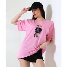 Zengezur Mall Nrzsnt Ayıcıklı Oversize Tişört Pembe (Beden: S)