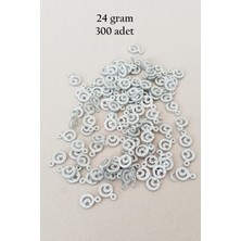 Royaleks Oya Abiye Bileklik Kolye Pleksi Metalik Plastik Pul Gümüş Renk 24 Gram 300 Adet - BNC576