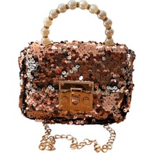 Cartier Çocuk Pullu ve Boncuk Kulplu Çanta En 15 cm Boy 10 cm