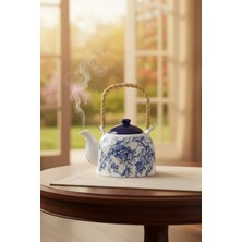 UltraMint Şık Porselen Bambu Kulplu Demlik 550 Cc, Süzgeçsiz