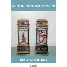 PremiumPort Işıklı Müzikli Telefon Kulübesi Yılbaşı Dekoru, Sıcak ve Eğlenceli Atmosfer