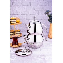 UltraMint Paslanmaz Çelik Kulplu Çaydanlık Takımı, Şık ve Dayanıklı Tasarım