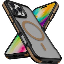 Ceponya iPhone 16 Pro Kılıf Magsafe Şarj Özellikli Renkli Kenar Airbag Şeritli Lüx Kapak