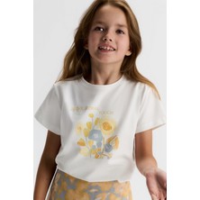 NK Tekstil Bahar Kız Tişört - Ekru