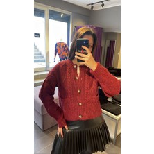 Bordo Triko Hırka