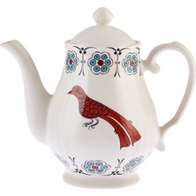 UltraMint Selçuklu Serisi Kuşlu Porselen Demlik 965 Ml, Şık ve Kullanışlı Tasarım