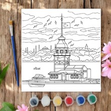 Chve Design 20X20 Tuval Boyama Seti Etkinlik Istanbul Kız Kulesi Etkinlik Boyama Seti