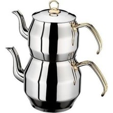 UltraMint Şık ve Kullanışlı Orta Boy Altın Kaplama Çaydanlık